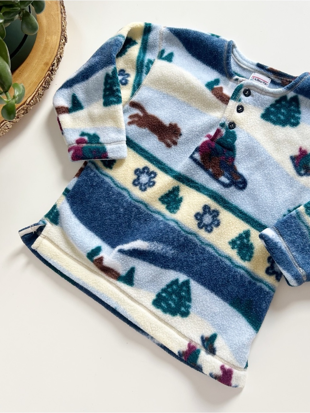 Vintage 90’s Talbots Kids Winter Fleece Sweater | USA Made | Size XS